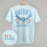 America Red & Blue Eagle (Back Print) - Ivy + Cloth - Flyclothing LLC