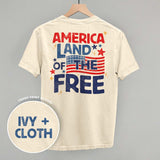 America Land Of The Free Distressed (Back Print) - Ivy + Cloth - Flyclothing LLC