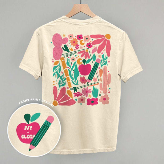 Abstract Floral Teacher Doodle (Back Print) - Ivy + Cloth - Flyclothing LLC