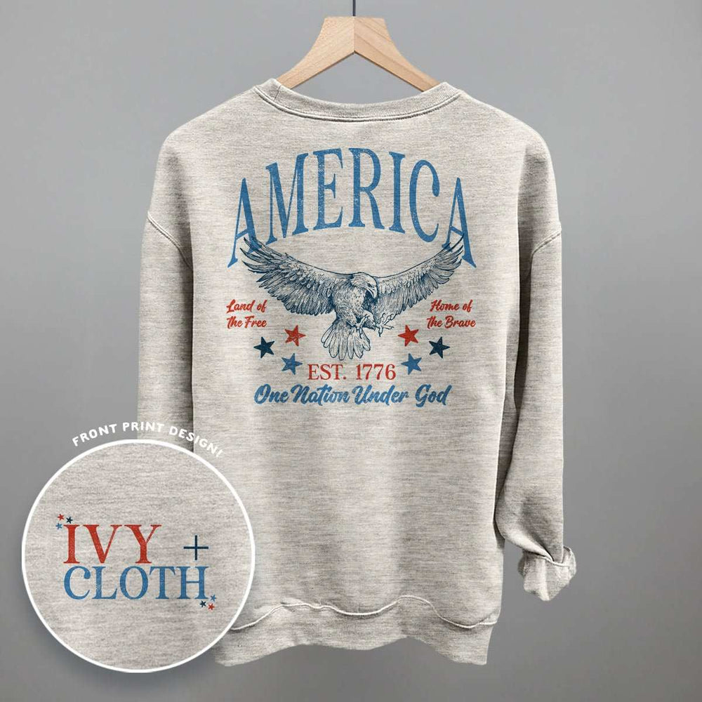America Red & Blue Eagle (Back Print) - Ivy + Cloth - Flyclothing LLC