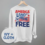 America Land Of The Free Distressed (Back Print) - Ivy + Cloth - Flyclothing LLC