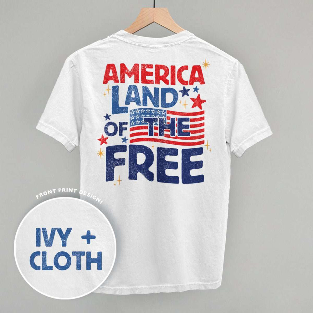 America Land Of The Free Distressed (Back Print) - Ivy + Cloth - Flyclothing LLC
