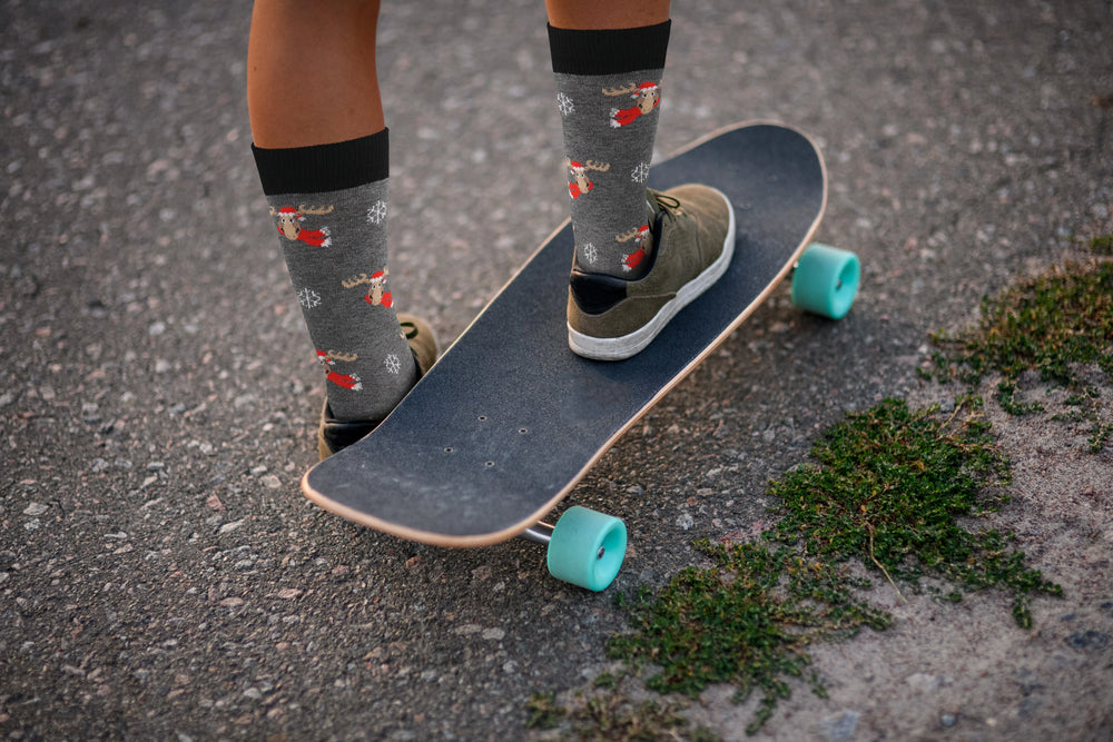 Reindeer Christmas Holiday Socks - Comfy Cotton for Men & Women - Real Sic - Flyclothing LLC