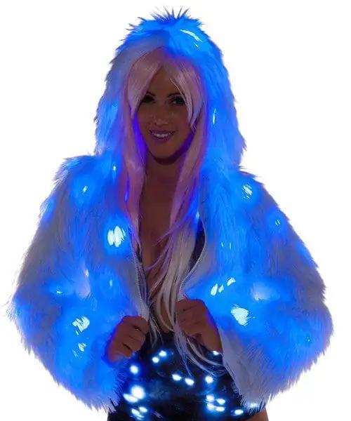 J-Valentine CL524 - Light-Up Hooded Cropped Jacket - J. Valentine - Flyclothing LLC