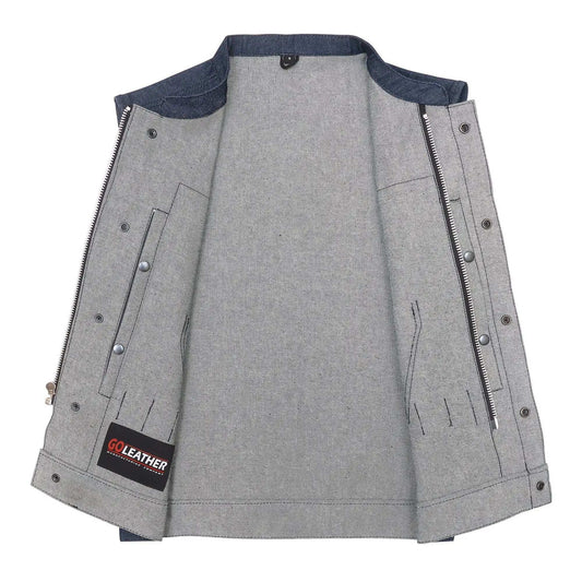 Raw Valor - Dark Blue Raw Denim Vest - GoLeather - Flyclothing LLC