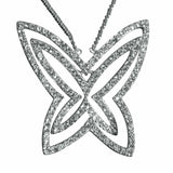 LOAS1374 - Rhodium Plating 925 Sterling Silver Chain Pendant with Crystal in Clear - Alamode - Flyclothing LLC