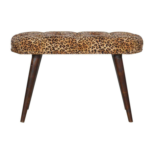 Leopard Print Deep Button Bench - Artisan Furniture - Flyclothing LLC