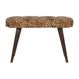 Leopard Print Deep Button Bench - Artisan Furniture - Flyclothing LLC