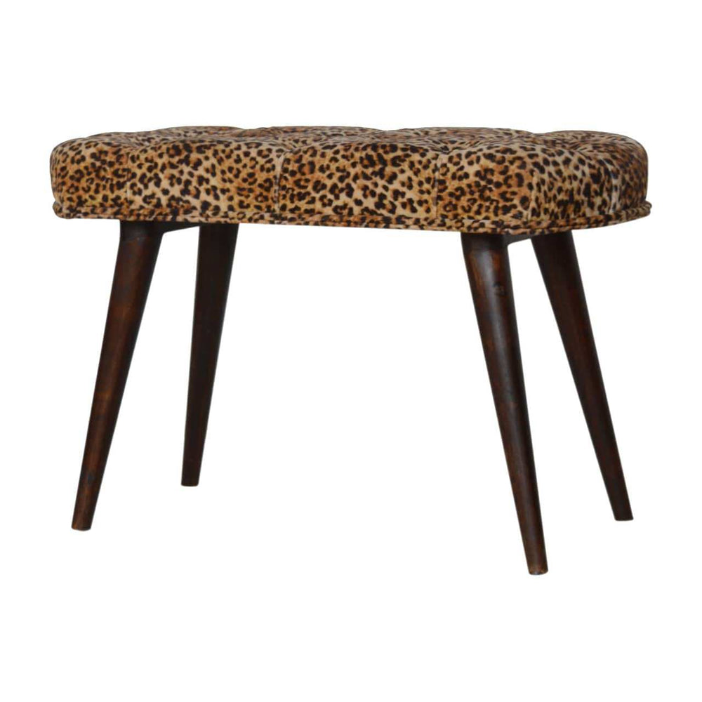 Leopard Print Deep Button Bench - Artisan Furniture - Flyclothing LLC