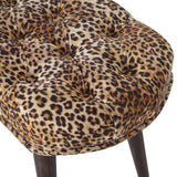 Leopard Print Deep Button Bench - Artisan Furniture - Flyclothing LLC