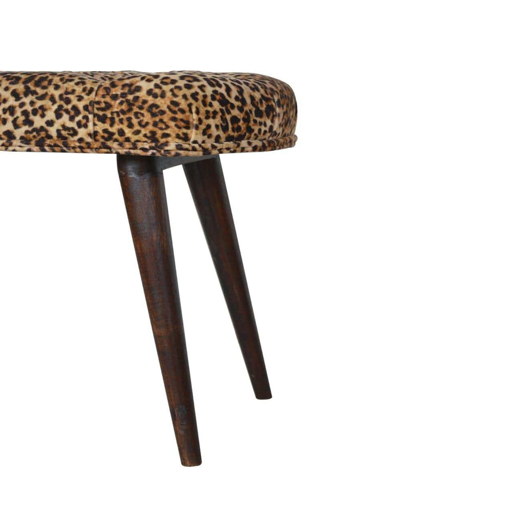 Leopard Print Deep Button Bench - Artisan Furniture - Flyclothing LLC