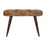 Leopard Print Deep Button Bench - Artisan Furniture - Flyclothing LLC