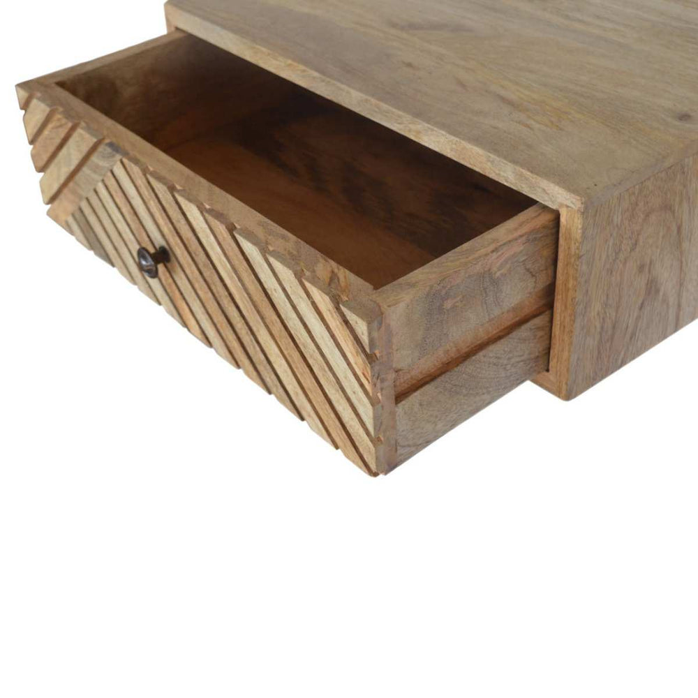 Floating Line Carved Nightstand - Artisan Furniture - Flyclothing LLC