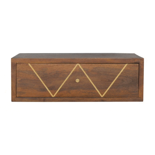 Floating Chestnut Brass Bedside - Artisan Furniture - Flyclothing LLC