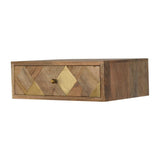 Wall Mounted Brass Inlay Nightstand - Artisan Furniture - Flyclothing LLC