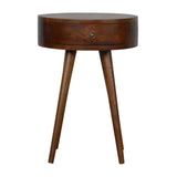 Nordic Chestnut Circular Bedside - Artisan Furniture - Flyclothing LLC