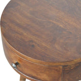 Nordic Chestnut Circular Bedside - Artisan Furniture - Flyclothing LLC