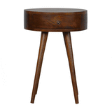 Nordic Chestnut Circular Bedside - Artisan Furniture - Flyclothing LLC