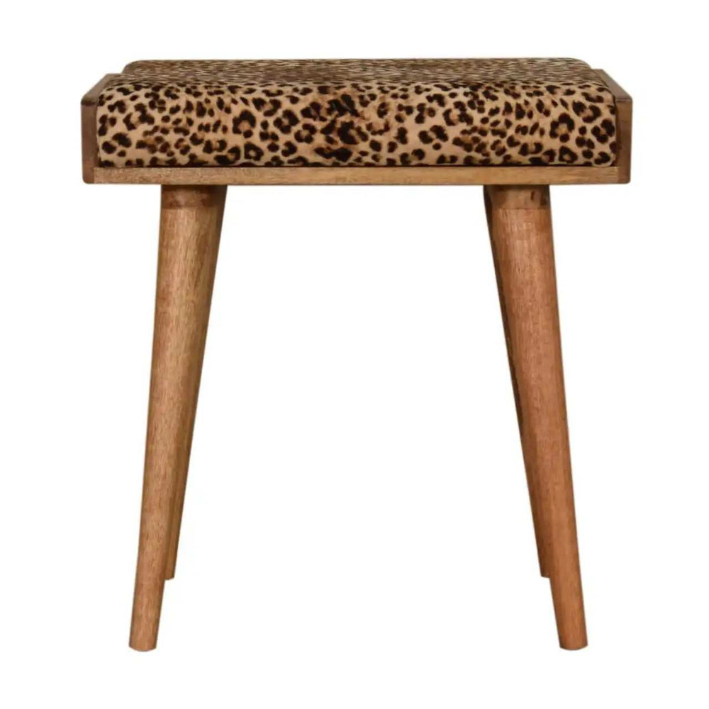 Artisan Leopard Velvet Tray Style Footstool - Artisan Furniture - Flyclothing LLC