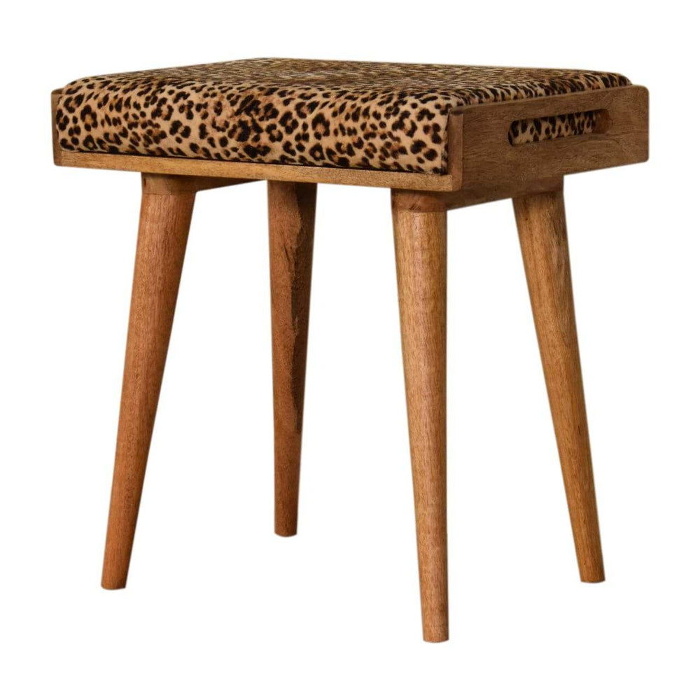 Artisan Leopard Velvet Tray Style Footstool - Artisan Furniture - Flyclothing LLC