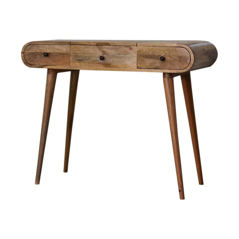 Oak-ish Round Dressing Table - Artisan Furniture - Flyclothing LLC