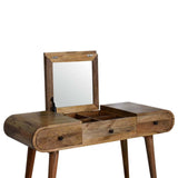 Oak-ish Round Dressing Table - Artisan Furniture - Flyclothing LLC