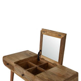 Oak-ish Round Dressing Table - Artisan Furniture - Flyclothing LLC