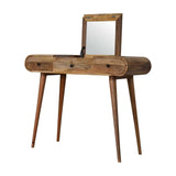 Oak-ish Round Dressing Table - Artisan Furniture - Flyclothing LLC