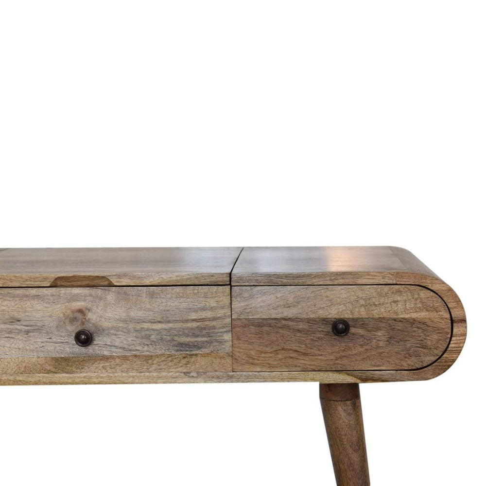 Oak-ish Round Dressing Table - Artisan Furniture - Flyclothing LLC