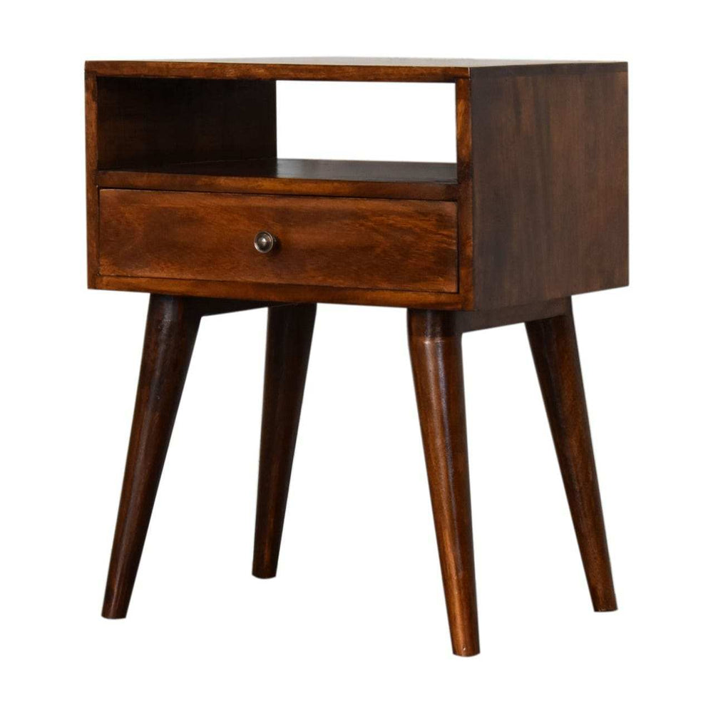 Modern Chestnut Solid Wood Bedside - Artisan Furniture - Flyclothing LLC