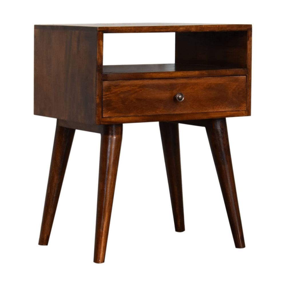 Modern Chestnut Solid Wood Bedside - Artisan Furniture - Flyclothing LLC