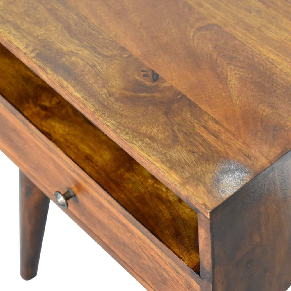 Modern Chestnut Solid Wood Bedside - Artisan Furniture - Flyclothing LLC