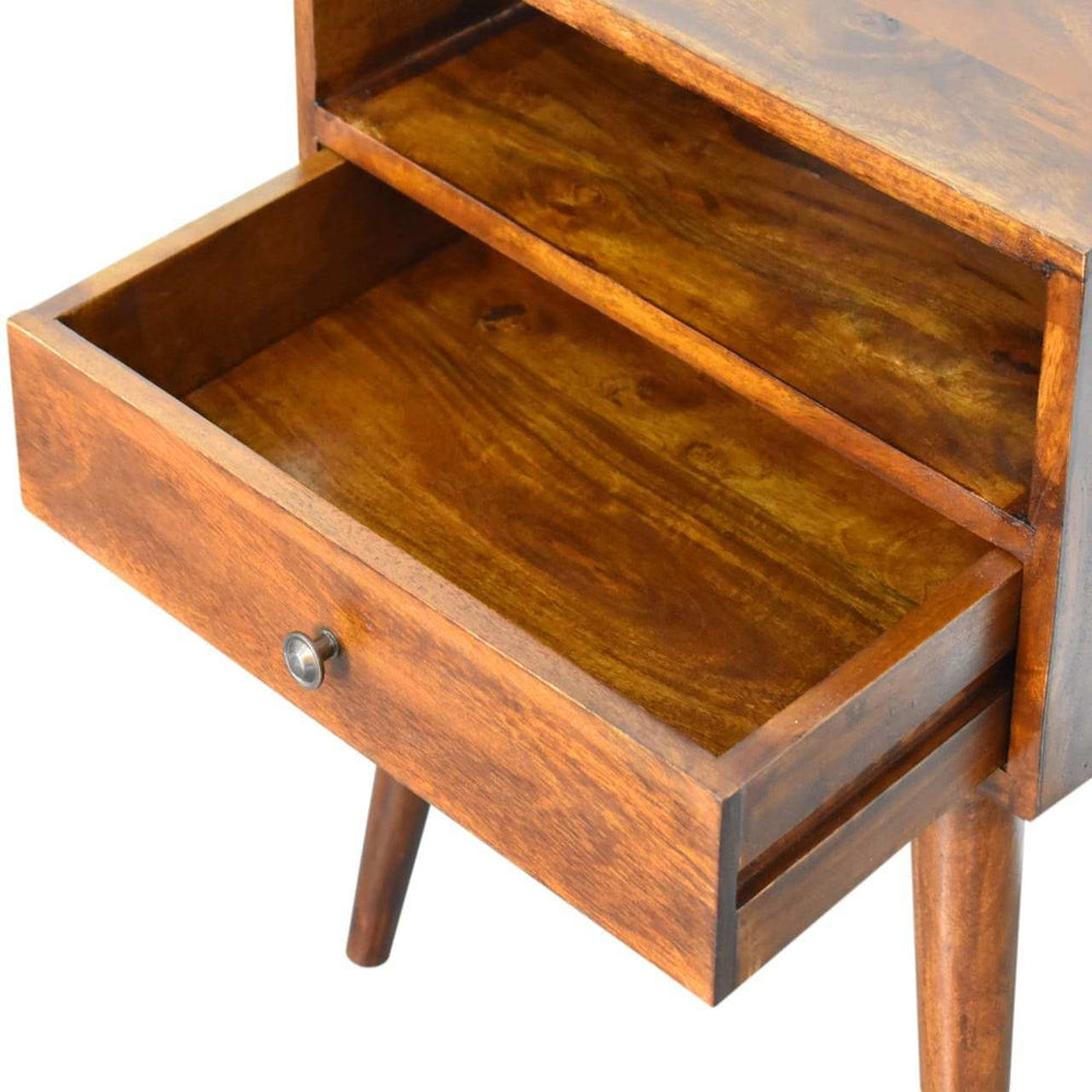 Modern Chestnut Solid Wood Bedside - Artisan Furniture - Flyclothing LLC