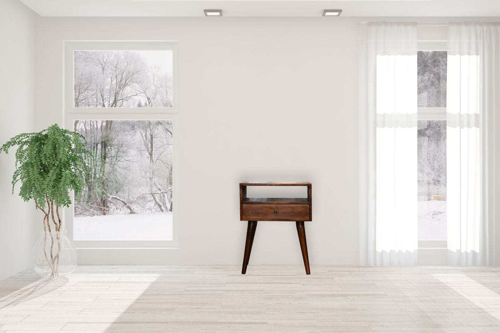 Modern Chestnut Solid Wood Bedside - Artisan Furniture - Flyclothing LLC