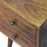 Mini 2 Drawer Chestnut Bedside - Artisan Furniture - Flyclothing LLC