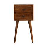 Mini 2 Drawer Chestnut Bedside - Artisan Furniture - Flyclothing LLC
