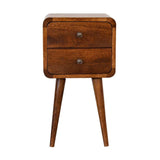 Mini Chestnut Curved Bedside - Artisan Furniture - Flyclothing LLC