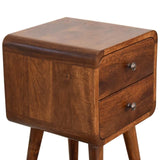 Mini Chestnut Curved Bedside - Artisan Furniture - Flyclothing LLC