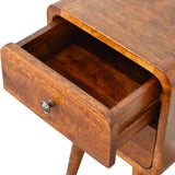 Mini Chestnut Curved Bedside - Artisan Furniture - Flyclothing LLC