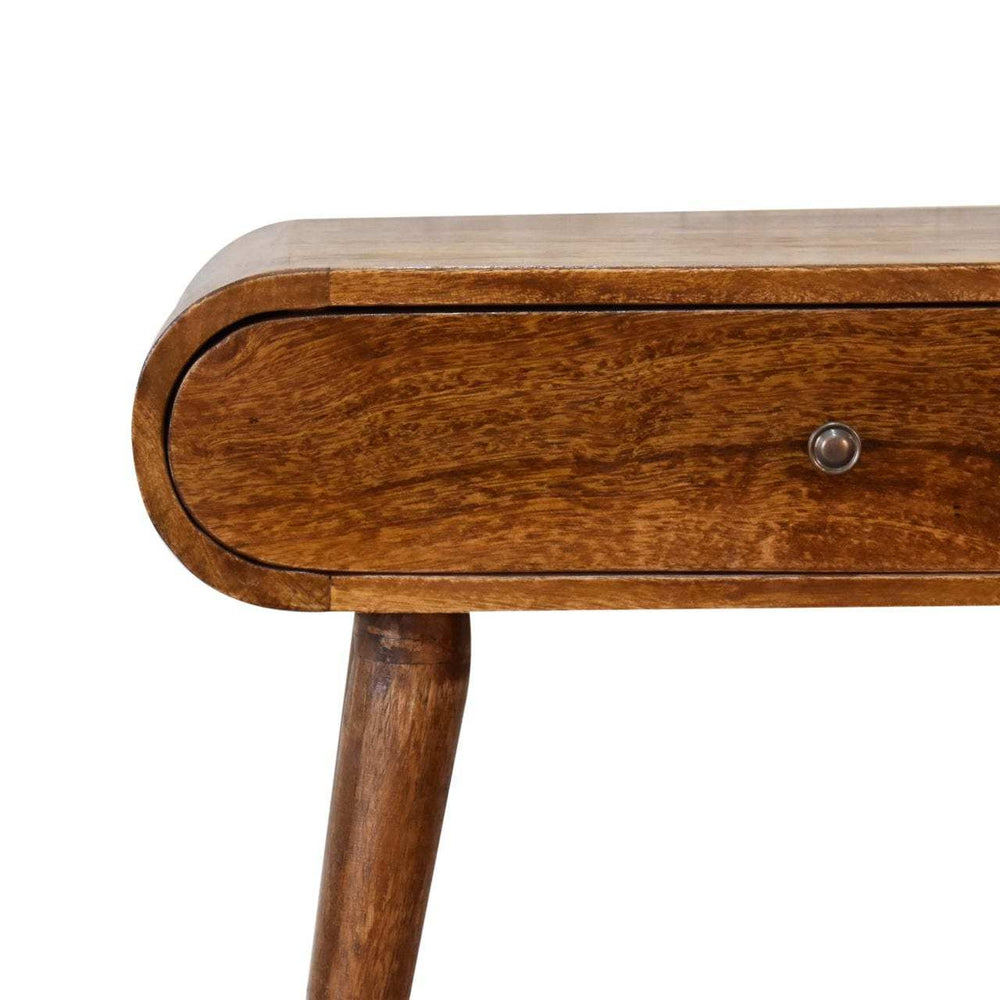 Mini Round Chestnut Console - Artisan Furniture - Flyclothing LLC