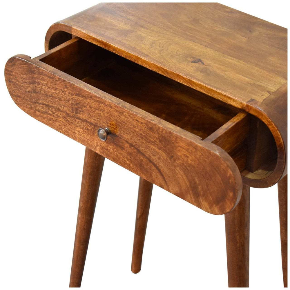 Mini Round Chestnut Console - Artisan Furniture - Flyclothing LLC