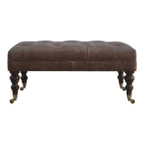 Buffalo Leather Ottoman - Artisan Furniture - Flyclothing LLC