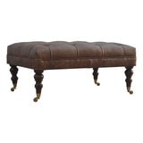 Buffalo Leather Ottoman - Artisan Furniture - Flyclothing LLC