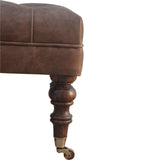 Buffalo Leather Ottoman - Artisan Furniture - Flyclothing LLC