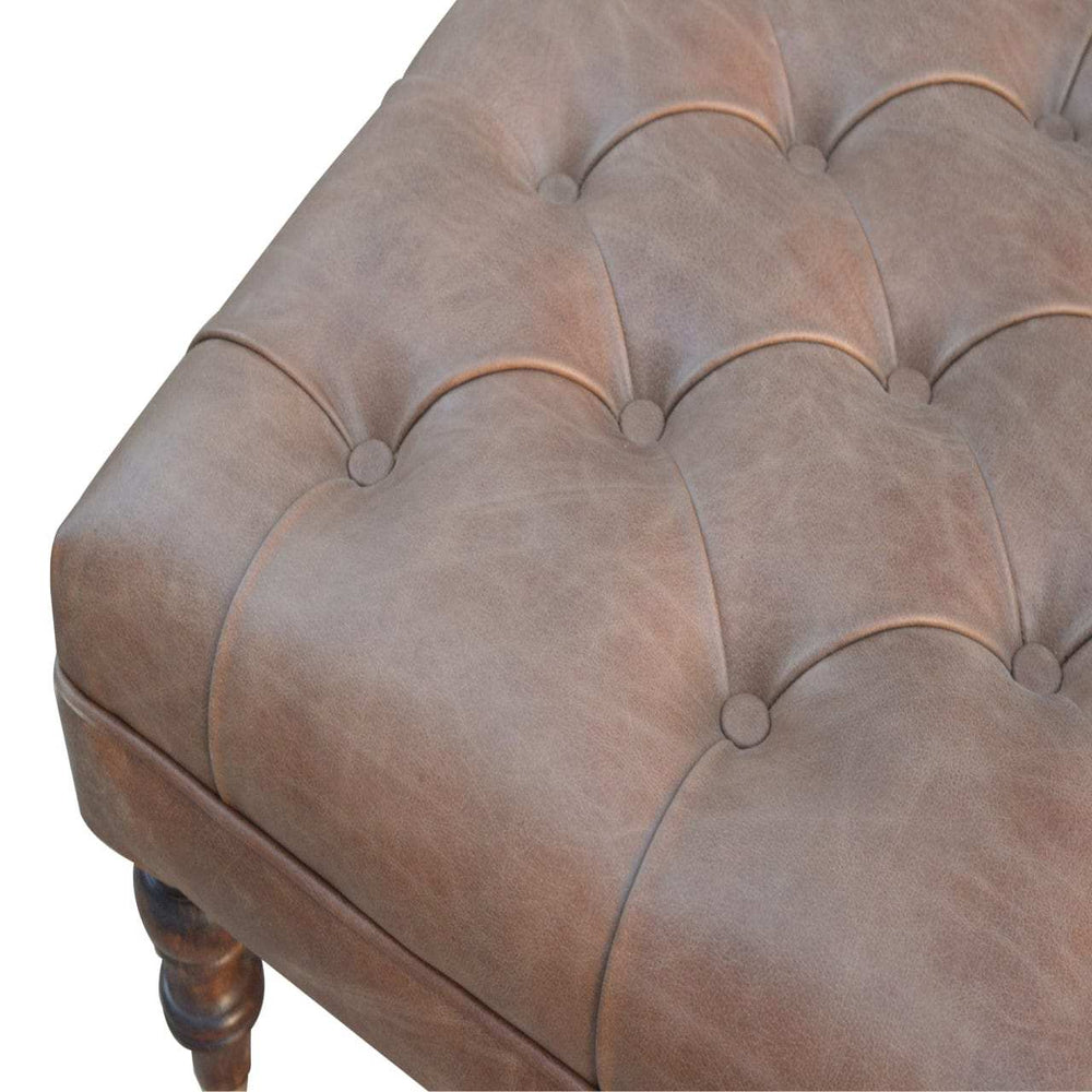 Buffalo Leather Ottoman - Artisan Furniture - Flyclothing LLC