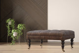 Buffalo Leather Ottoman - Artisan Furniture - Flyclothing LLC