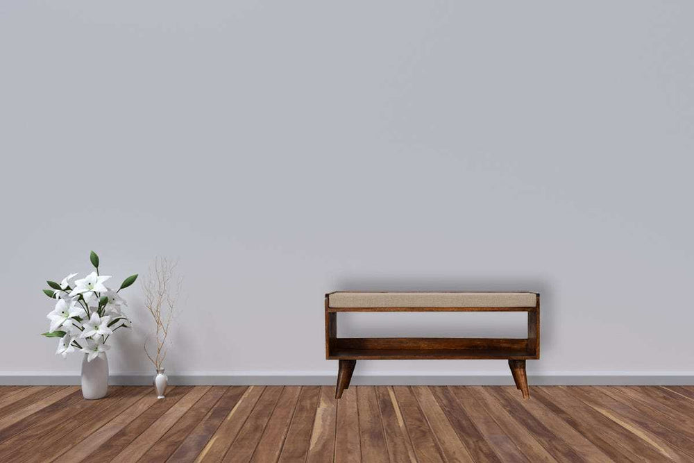 Mud Linen Nordic Storage Bench - Artisan Furniture - Flyclothing LLC