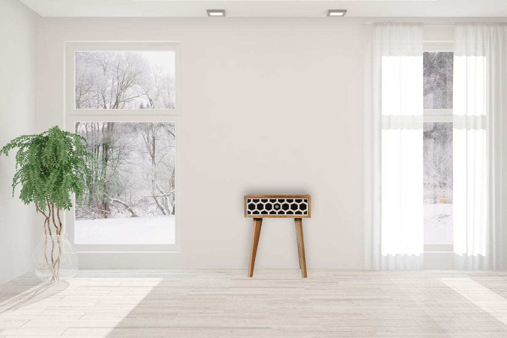 Bone Inlay Tapered Bedside - Artisan Furniture - Flyclothing LLC