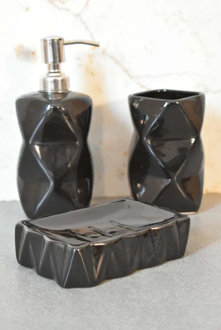 Sindri Black Bathroom Set of 3 - Artisan Furniture - Flyclothing LLC