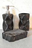 Sindri Black Bathroom Set of 3
